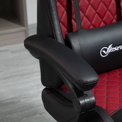 Vinsetto Racing Gaming Chair Diamond PU Leather Office Gamer Chair High Back Swivel Recliner With Footrest, Lumbar Support, Adjustable Height 7 Vinsetto Racing Gaming Chair Diamond PU Leather Office Gamer Chair High Back Swivel Recliner With Footrest, Lumbar Support, Adjustable Height - Image 5