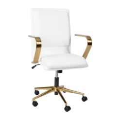 Merrick Lane Mid-Back Home Office Chair With Armrests, Height Adjustable Swivel Seat And Five Star Base -Smart Office Sets GUEST c55c8695 94eb 4b49 ae79 c43c60c2f759