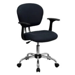 Emma And Oliver Mid-Back Mesh Padded Swivel Task Office Chair With Chrome Base And Arms -Smart Office Sets GUEST c57671de 9ac3 4353 a87b 9999ace9dc8f