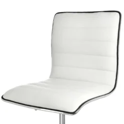 Elama Faux Leather Adjustable Rolling Office Chair In White -Smart Office Sets GUEST c57a6a62 853d 4cc3 a263 1c41a8e478e7