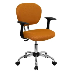 Emma And Oliver Mid-Back Mesh Padded Swivel Task Office Chair With Chrome Base And Arms -Smart Office Sets GUEST c5828943 649a 4a43 a077 384f499df906