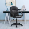 Yaheetech Office Chair Adjustable Swivel Chair Executive Artificial Leather Computer Chair With Wheels, Black -Smart Office Sets GUEST c6c969be 39c2 4d74 8ca0 aadf07d17e96