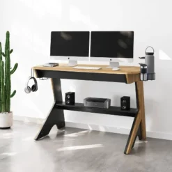 Writing Desk Workstation Pine - Techni Mobili -Smart Office Sets GUEST c85eba72 4092 44c7 9d1d b9c0bba37b8b