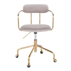 Demi Velvet/Metal Task Chair Gold/Silver - LumiSource -Smart Office Sets GUEST c8c839ae 1b2d 40ae 85f6 0bbaa489614a