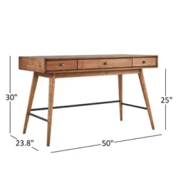 Foerster Mid Century Writing Desk - Warm Brown - Inspire Q -Smart Office Sets GUEST c9344a60 c757 4e57 8291 da86d4df6a4f