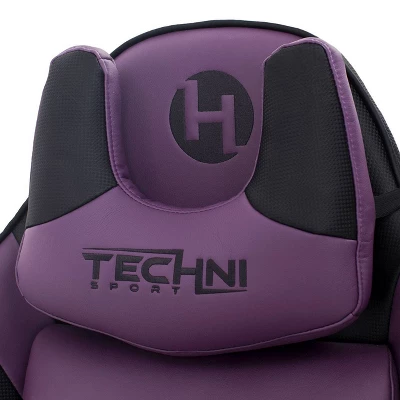 Ergonomic High Back Racer Style Video Gaming Chair Purple/Black - Techni Sport 14 Ergonomic High Back Racer Style Video Gaming Chair Purple/Black - Techni Sport - Image 12