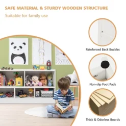 Costway Kids 2-Shelf Bookcase 5-Cube Wood Toy Storage Cabinet Organizer -Smart Office Sets GUEST ca926ae0 86c9 4983 a90b d3ba77937c59
