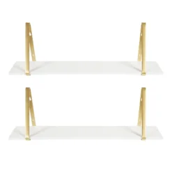 27.5" X 8.2" 2pk Soloman Wooden Shelf Set With Brackets - Kate & Laurel All Things Decor -Smart Office Sets GUEST caf66c6b 8aed 431d b744 28a2bc2cb4a6