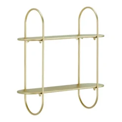 20" 2 Tier Warm Metal Hanging Bracket Wall Mounted Shelf Gold - Danya B. -Smart Office Sets GUEST cb117fb0 0a88 446e b5f9 e0329caf2e0f