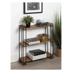 30" X 26" Lintz Wood And Metal Floating Wall Shelves - Kate And Laurel All Things Decor -Smart Office Sets GUEST cb142e66 ce0d 4922 bac4 514edd5828a0