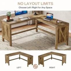 Tribesigns L-Shaped Executive Desk, 59 X 55-in Corner Computer Desk With Reinforced Panels, Farmhouse Workstation Furniture For Home Office -Smart Office Sets GUEST cbdbbdaa 2bea 451f 9570 d12f6daee8c2