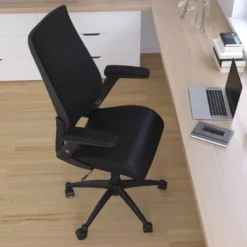 Merrick Lane High-Back Black Faux Leather Executive Swivel Office Chair With Molded Foam Seat And Adjustable Arms -Smart Office Sets GUEST cbdfdf24 999f 440e b18f a73c5fb0502b