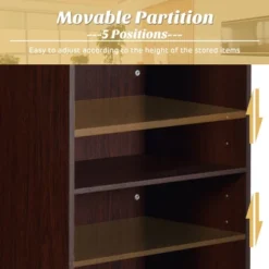 Costway Wooden Floor Standing Podium Speaking Lectern W/ Adjustable Shelf & Pen Tray -Smart Office Sets GUEST cc4661c3 a27e 4d01 8bbc ae51adf2a235