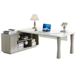 Tribesigns L-Shaped Computer Desk With Cabinet -Smart Office Sets GUEST ccc4f9dc 0d83 4dc0 8e71 b64c853a985f