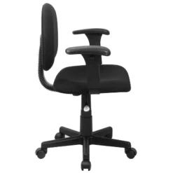 Flash Furniture Wayne Mid-Back Black Fabric Swivel Task Office Chair With Adjustable Arms -Smart Office Sets GUEST ccca7afe 27f8 4127 a0a4 85cbd2fd961b