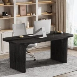 Tribesigns 62" Executive Desk, Large Office Computer Desk With Double Pedestal, Modern Simple Rectangle Writing Table For Home Office -Smart Office Sets GUEST ce1ccd45 fc07 4c72 b8fb 89bbd1320e92