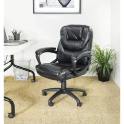 Faux Leather Managers Chair With Padded Arms - OSP Home Furnishings -Smart Office Sets GUEST ce7fd8c3 2589 4e7e 82f9 342b96fcdb3a