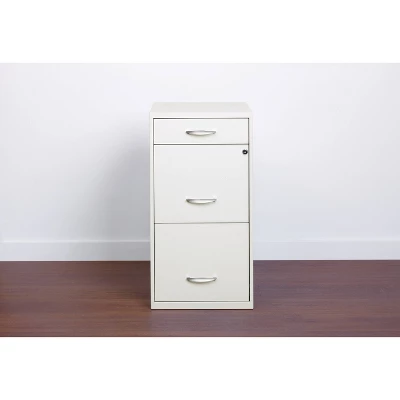 Space Solutions 3 Drawer Letter Width Vertical File Cabinet With Pencil Drawer Pearl White 9 Space Solutions 3 Drawer Letter Width Vertical File Cabinet With Pencil Drawer Pearl White - Image 7