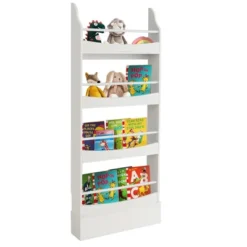 Tangkula 4-Tier Kids Bookshelf Toy Storage Bookcase Rack Wall W/ Anti-toppling Kits -Smart Office Sets GUEST d468394c 7df6 4805 a0f5 fb6d4151b311