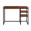 45" Tubular Metal Frame Desk With Wooden Top And 2 Side Shelves Brown/Black - The Urban Port -Smart Office Sets GUEST d49d1ff9 87f3 4f0b 9548 37212113cde0