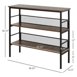 HomCom 3-Tier Industrial Style Storage Metal Wooden Shelf -Smart Office Sets GUEST d5450741 d3d6 466a bb9e 1508e080b119