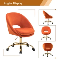 Hector Velvet ErgonomicTask Chair Home Office Desk Chair Swivel Adjustable With Open Back Design| Karat Home -Smart Office Sets GUEST d58adbf4 d97a 4cdc 8298 d535c90263da