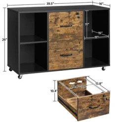 Yaheetech Rolling File Cabinet With 2 Drawers And 4 Open Storage Shelves For Home Office -Smart Office Sets GUEST d656acdf dc42 436c b3b6 fde40aefa935