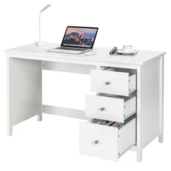 Tangkula Computer Desk Writing Table W/3 Drawers Workstation For Home Office White/Black -Smart Office Sets GUEST d7c7a902 eadb 4a8d 9e2c 296a94cf6956