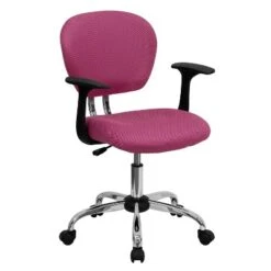 Emma And Oliver Mid-Back Mesh Padded Swivel Task Office Chair With Chrome Base And Arms -Smart Office Sets GUEST d85ddd98 e986 4009 a449 70bd0b4332fa