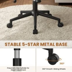 Yaheetech Swivel Desk Chair With No Arms For Home Office Study Bedroom -Smart Office Sets GUEST da10e59d 1a7c 42df ad82 c4a4f97bd2ab