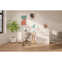 Atypik Desk With 3 Drawer File Cabinet - Nexera -Smart Office Sets GUEST db08fbfa 7d7f 4913 a7d6 abad75a22bce