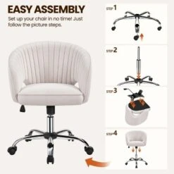 Yaheetech Rolling Office Chair Armchair With Tufted Barrel -Smart Office Sets GUEST db09ef19 1b94 416a b815 e8d7712a1a47