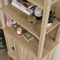 72.32" 3 Open Shelves Adaline Café Library Vertical Bookcase Orchard Oak - Sauder -Smart Office Sets GUEST dc0e2e56 ca8d 46b3 b04d 01c8e7cbb97c