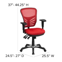 Emma And Oliver Mid-Back Mesh Triple Paddle Swivel Ergonomic Office Chair With Adjustable Arms -Smart Office Sets GUEST dcc33874 68c3 44fe 8f71 3cb441c2a4a3