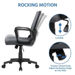 Yaheetech Adjustable Mid-Back Office Chair Computer Chair With Wheels -Smart Office Sets GUEST dd2e862e 99a2 47fd 99bb 75758f85e380