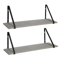 27.5" X 8.2" 2pk Soloman Wooden Shelf Set With Brackets - Kate & Laurel All Things Decor -Smart Office Sets GUEST de1aae24 23ad 4788 bb6c 306008ae9a09