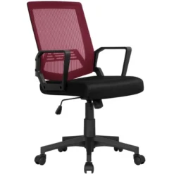 Yaheetech Adjustable Mid-Back Office Chair Computer Chair With Wheels -Smart Office Sets GUEST de674383 273b 4f50 ab52 7fd0f17f274d