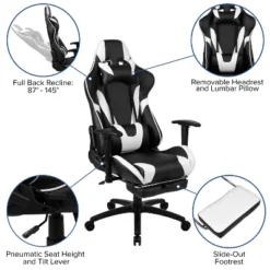 Flash Furniture Gaming Desk And Footrest Reclining Gaming Chair Set With Cup Holder, Headphone Hook, And Monitor/Smartphone Stand -Smart Office Sets GUEST dedabf6f eb6c 45e4 89f6 b536f0e87407