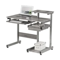 Complete Computer Workstation Desk Gray - Techni Mobili -Smart Office Sets GUEST def8739d 194d 4edf ad57 a1aaec7e9c54