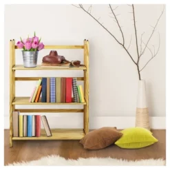 38" Folding 3 Tier Bookshelf Stackable - Flora Home -Smart Office Sets GUEST e01542a8 2312 403f 96f2 25c9a6e454fd