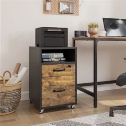 Yaheetech 2-Drawer And 1-Open Shelf Mobile Letter Size Rolling File Cabinet For Home And Office -Smart Office Sets GUEST e05a6b8a cd49 45c5 a2bf 3af1cb85b844