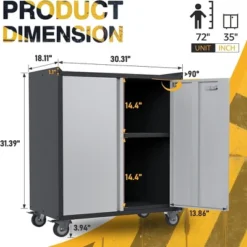 AOBABO Steel Wheeled Lockable Tool Box Supply Cabinet Organizer With Adjustable Storage Shelves For Homes, Offices, And Garages -Smart Office Sets GUEST e0c1af55 abc0 47a1 9606 0bf2e9075c96