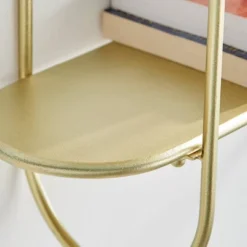 20" 2 Tier Warm Metal Hanging Bracket Wall Mounted Shelf Gold - Danya B. -Smart Office Sets GUEST e0f1be5a f324 4c9e b4e1 7631f7d93ee5