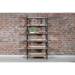 75" Yuka Rustic Etagere/Bookcase With 5 Shelves Natural Finish - Treasure Trove Accents -Smart Office Sets GUEST e14bb65b b5a3 42da b1c2 93f3e885139e