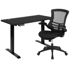 Flash Furniture 48"W X 24"D Electric Height Adjustable Standing Desk With Mesh Swivel Ergonomic Task Office Chair -Smart Office Sets GUEST e1bb74cf 6fad 4419 90fe 08e14f0da9a5