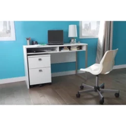 Interface Desk Pure White - South Shore -Smart Office Sets GUEST e3328a57 b0bf 4bab 8c2a 4ccb7778d735