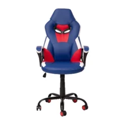 BlackArc High Back Gaming Chair With Red And Blue Faux Leather Upholstery, Adjustable Swivel Seat And Padded Flip-Up Arms -Smart Office Sets GUEST e4907ef7 acdd 42e4 8e25 6a67994ab070