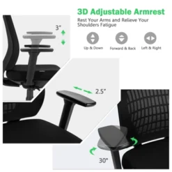 Costway High Back Mesh Office Chair Swivel Reclining Task Chair W/Clothes Hanger -Smart Office Sets GUEST e4aae1d0 288e 4e5d 8d47 7ce9eae3b3dd