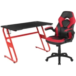 Flash Furniture Gaming Desk And Racing Chair Set With Cup Holder And Headphone Hook -Smart Office Sets GUEST e56516e6 1abe 4adb 940a 79913d16eb4b