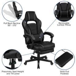 Flash Furniture Gaming Desk With Cup Holder/Headphone Hook/Monitor Stand & Reclining Back/Arms Gaming Chair With Footrest -Smart Office Sets GUEST e66a45e6 11eb 4e66 a939 0cac25bbe844
